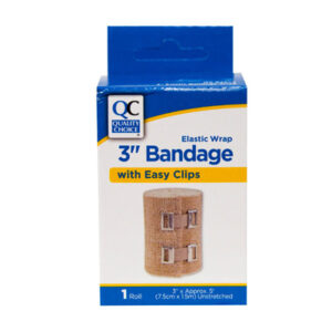 Elastic Bandage W/Clips 3"