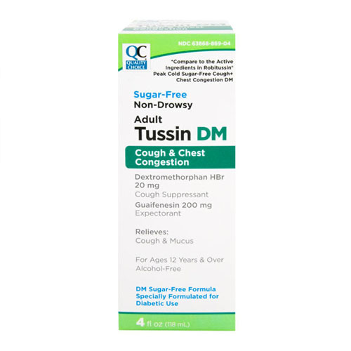 Cough Suppressant – Adult TUSSIN DM - Sugar Free 118ml - QC® .. Cmp to ROBITUSSIN®
