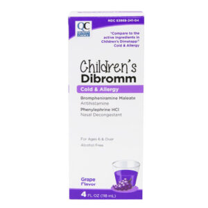 Children’s Cold & Allergy Dibromm Elixir Grape 118ml - QC® .. cmp to DIMETAPP®