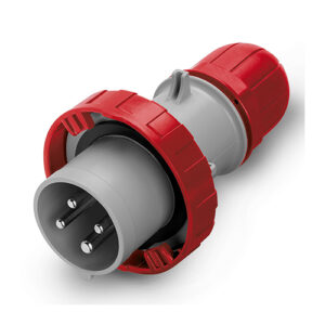Reefer Plug Thomas and Betts Equivalent 32A 3P + E, IP66/IP67, Red & Grey
