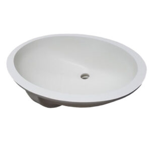 Large Oval Solid Surface Vanity Sink - Polar White