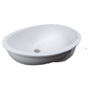 Small Oval Solid Surface Vanity Sink - Polar White (17" x 11")